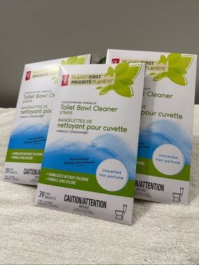 Planet First Unscented Toilet Bowl Cleaner Strips - Blue & Green 3 pkg x39strips